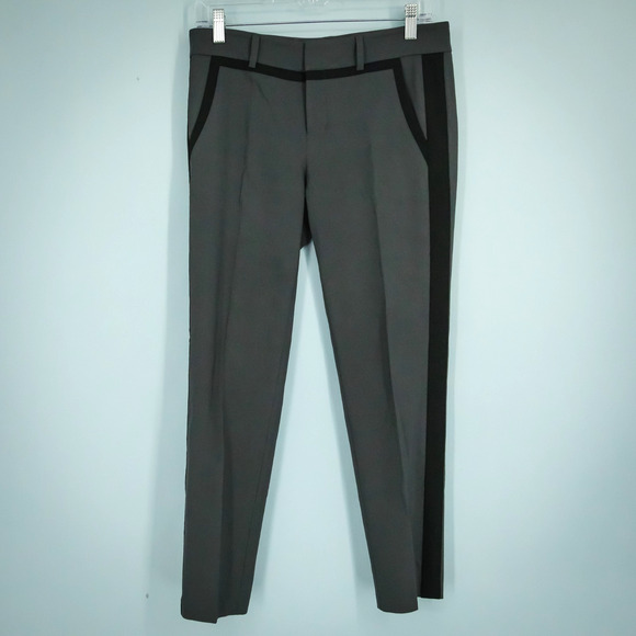 Vince Pants - Vince Size 2 Grey Gray Black Tuxedo Stripe Tapered Leg Wool Blend Dress Pants